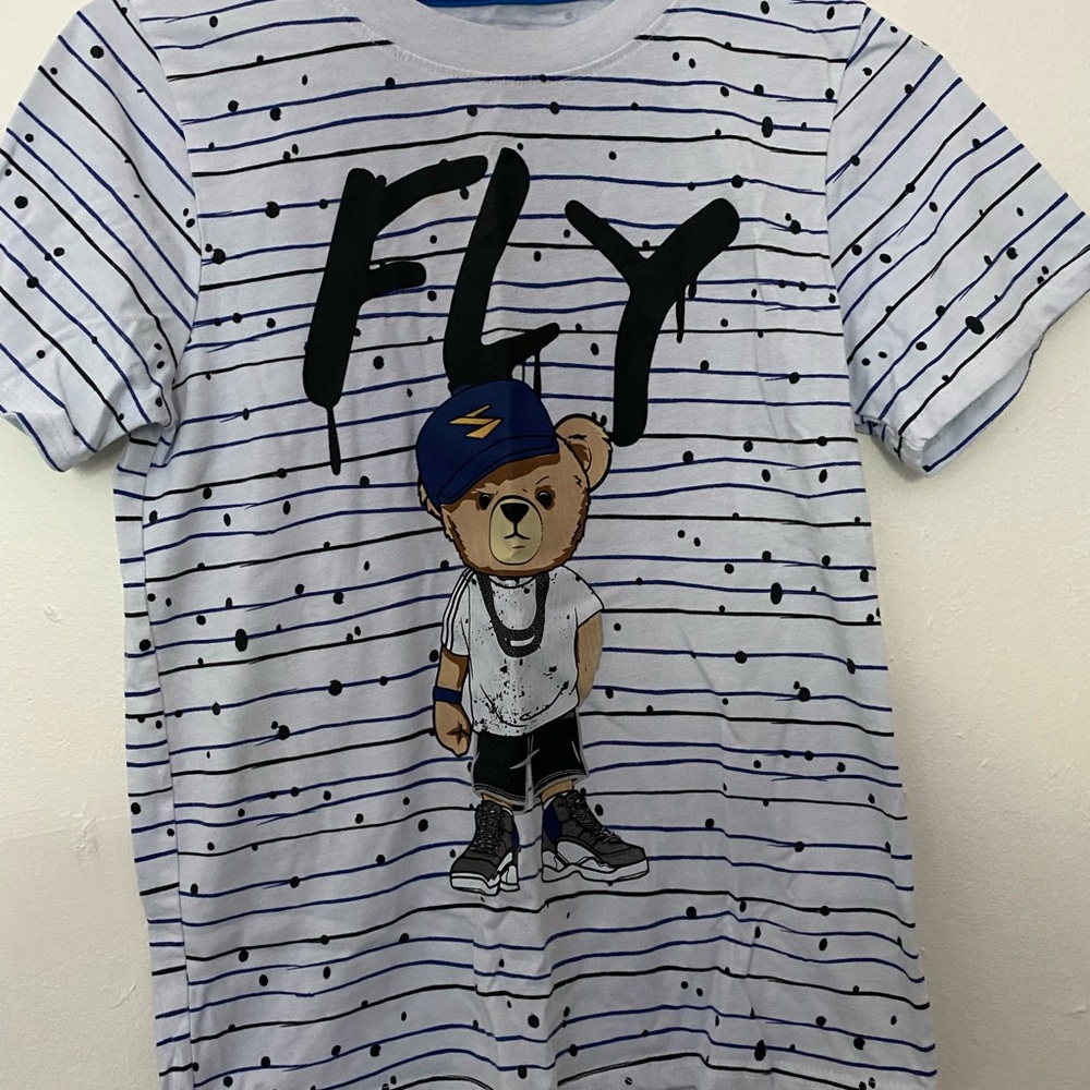 T shirt Large 12-14 stripes Slope Fly Bear